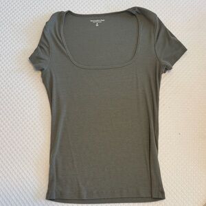 Abercrombie & Fitch Olive Short Sleeve Top Medium